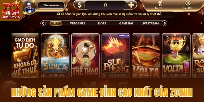 Những sản phẩm game đỉnh cao nhất của Zowin